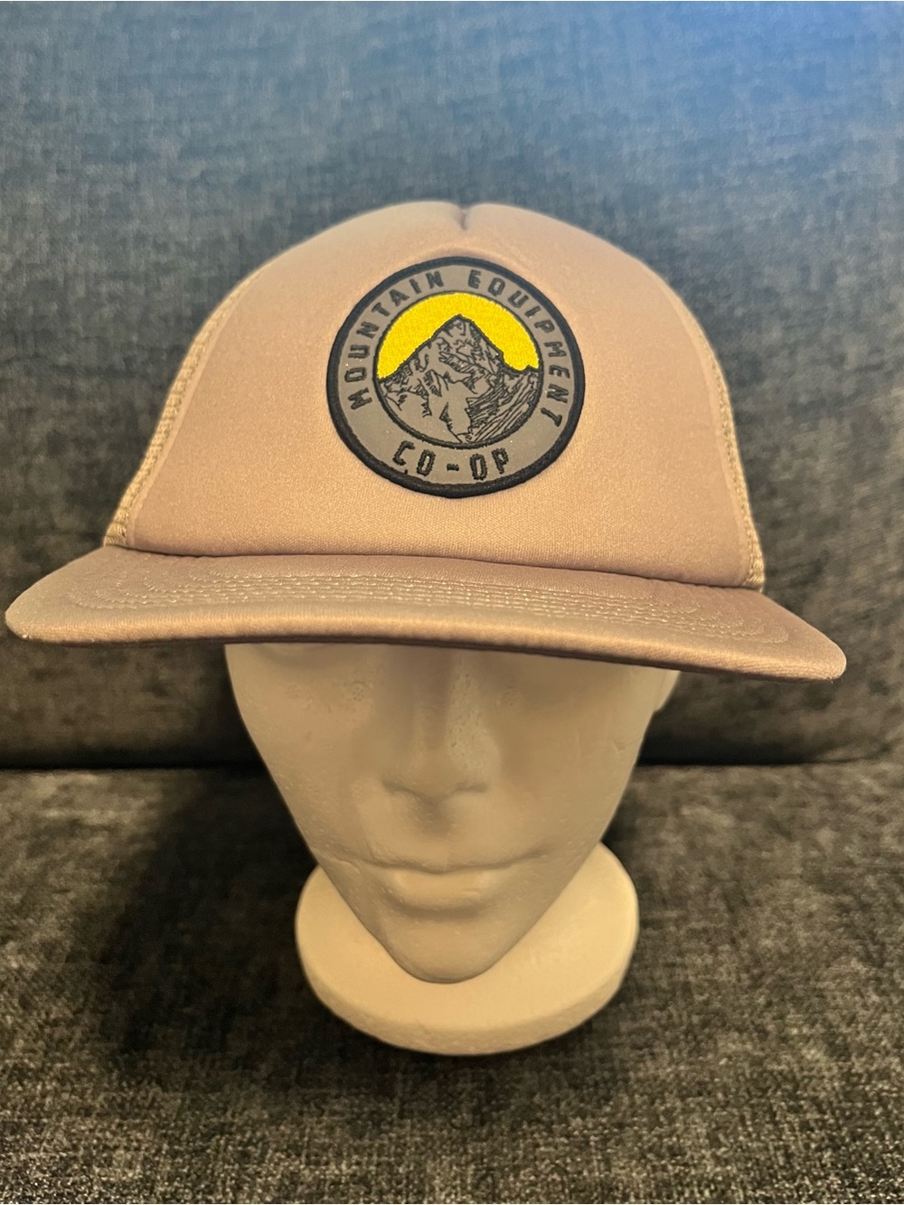 NWOT MEC Trucker Hat in Beige with Yellow Patch